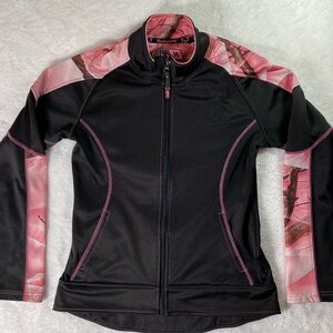 Huntworth Women’s Pink Camo Full-Zip Performance Track Jacket Size Medium